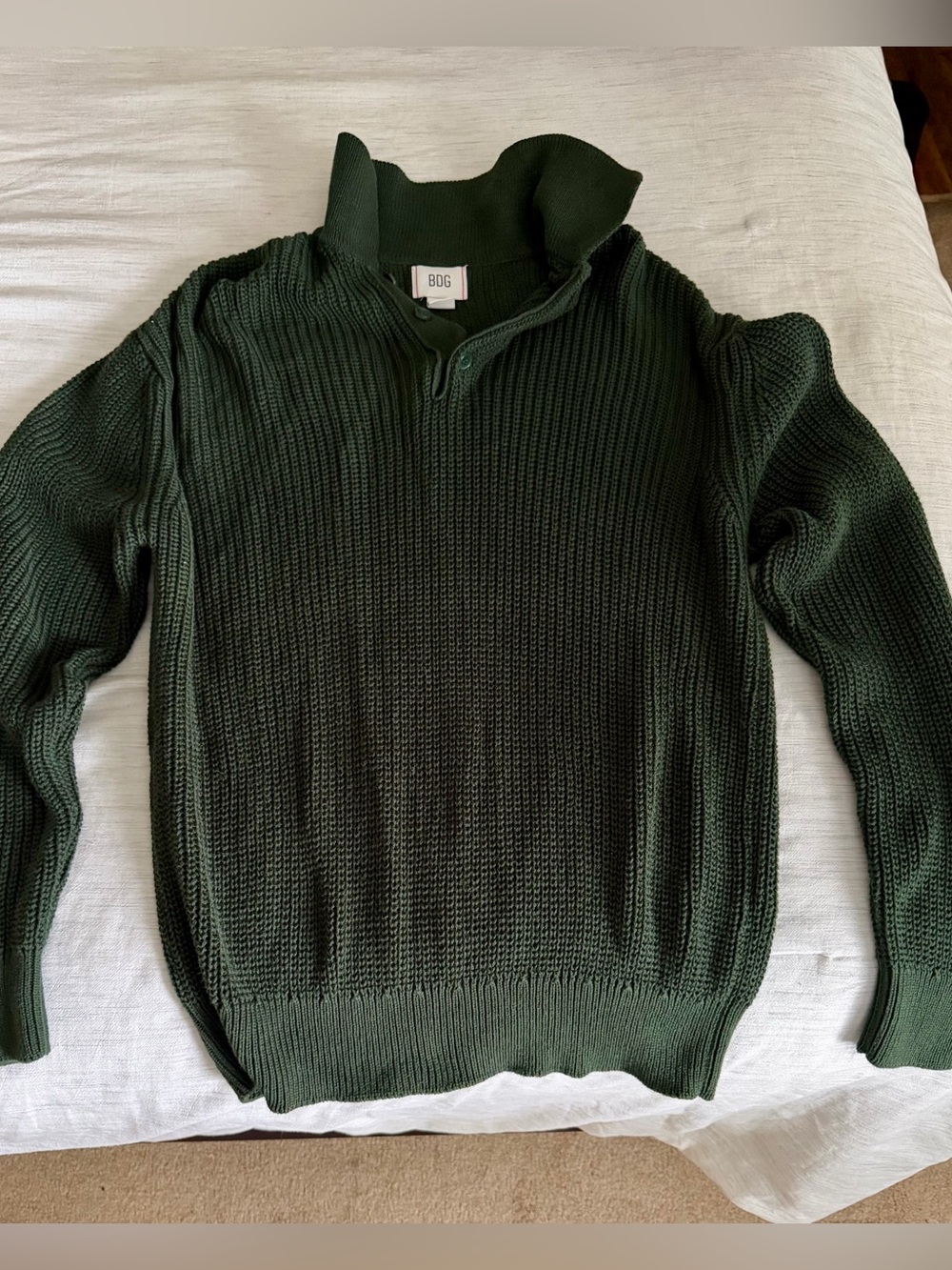 BDG hunter green sweater with collar